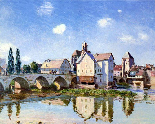 Village Bridge Oil Painting